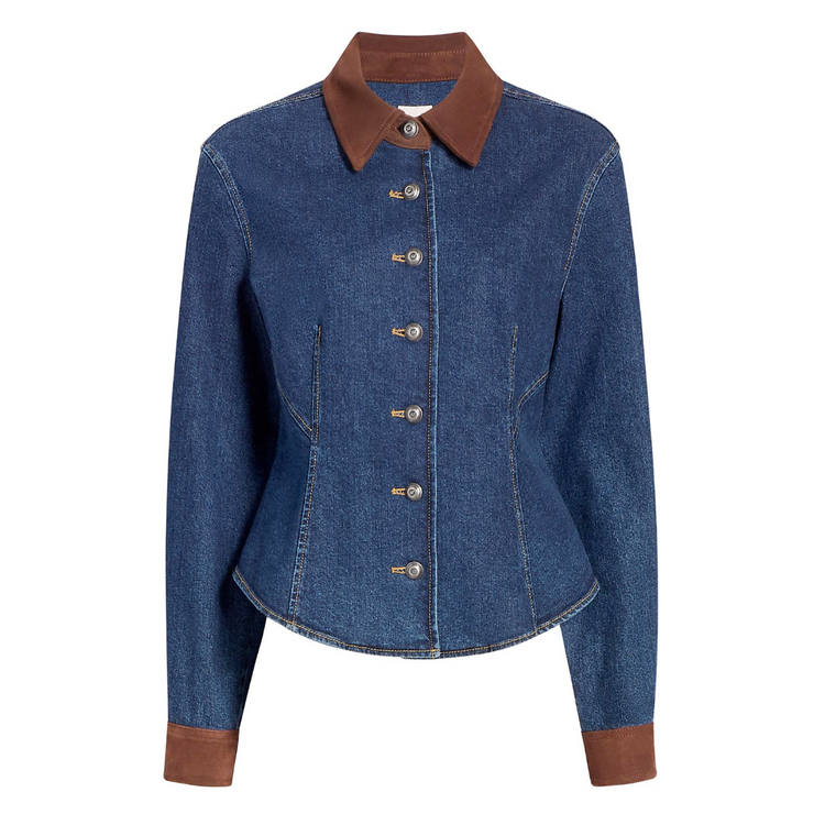 Cinq à Sept Cinq à Sept Suede Combo Autumn Top