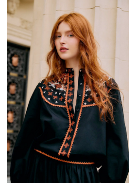 Farm Rio Farm Rio Embroidered LS Shirt