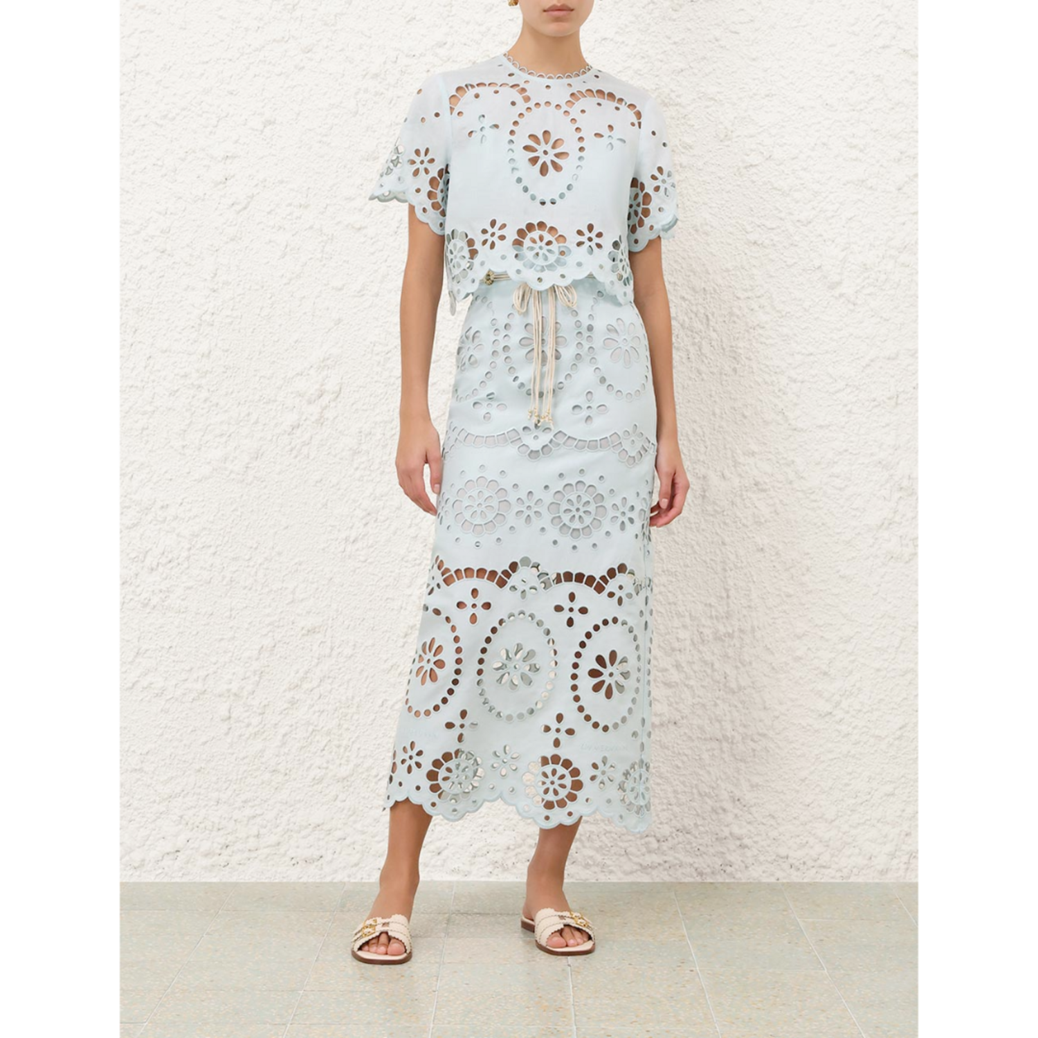 green emerald velvet dress Zimmermann High Tide Embroidered Pearl Mini Dress