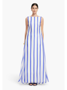 Leo Lin Leo Lin Yumei Striped Open Back Gown