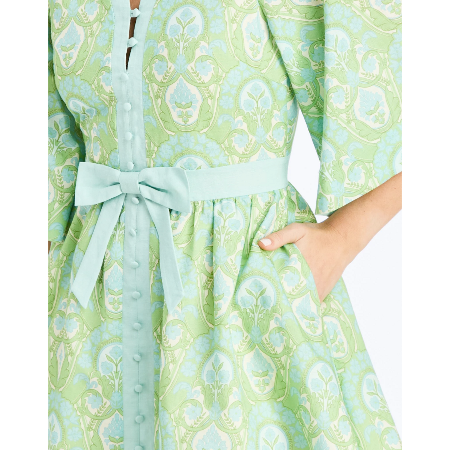 green emerald velvet dress Lillian Convertible Midi Dress in Aquarelle Blue