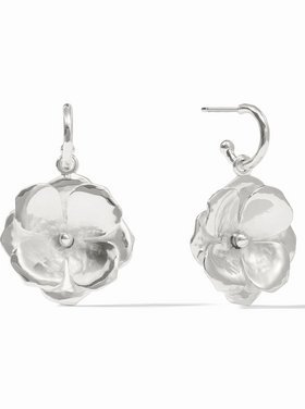 Julie Vos Julie Vos Silver Bloom Hoop & Charm Earring