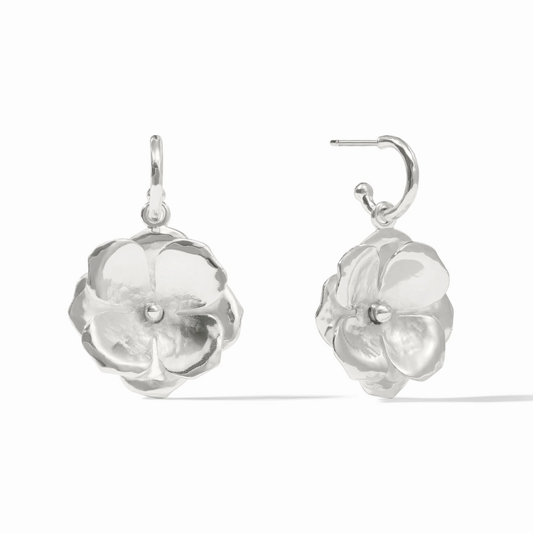 Julie Vos Julie Vos Silver Bloom Hoop & Charm Earring