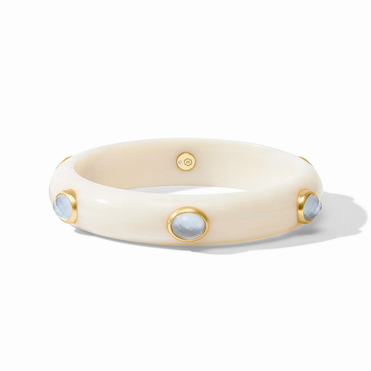 Julie Vos Julie Vos Carnaby Stone Bangle Chalcedony Blue
