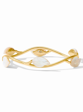 Julie Vos Julie Vos Willow Stone Bangle Mother of Pearl