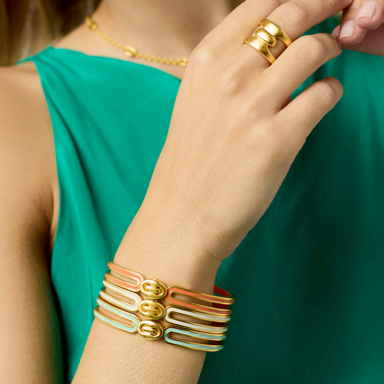 Julie Vos Julie Vos Laguna Enamel Hinge Bracelet Ivory