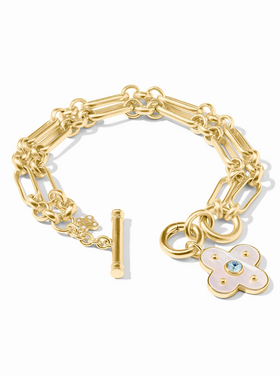 Julie Vos Julie Vos Colette Link Bracelet Chalcedony Blue