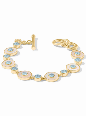 Julie Vos Julie Vos Colette Tennis Bracelet Chalcedony Blue