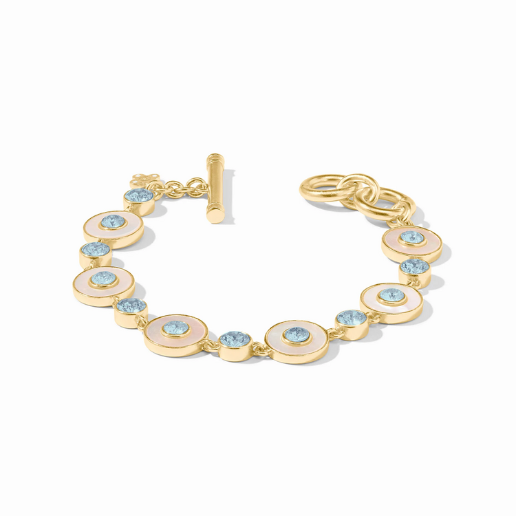 Julie Vos Julie Vos Colette Tennis Bracelet Chalcedony Blue