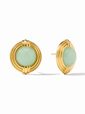 Julie Vos Julie Vos Portofino Statement Stone Earring Aqua Jade