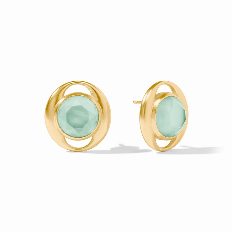 Julie Vos Julie Vos Laguna Stone Stud Aquamarine Blue