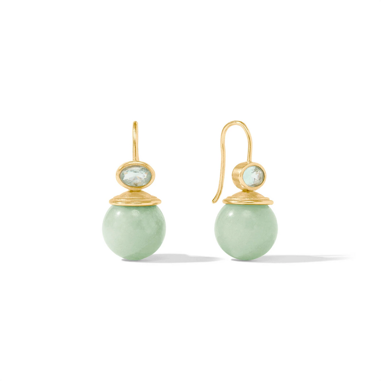 Julie Vos Julie Vos Portofino Demi Earring Aqua Jade