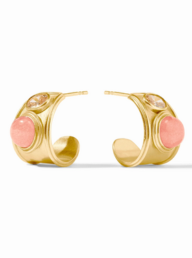 Julie Vos Julie Vos Portofino Stone Hoop Melon Jade