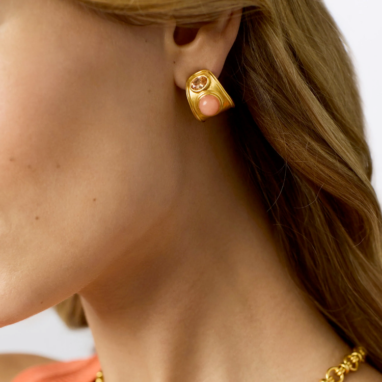 Julie Vos Julie Vos Portofino Stone Hoop Melon Jade