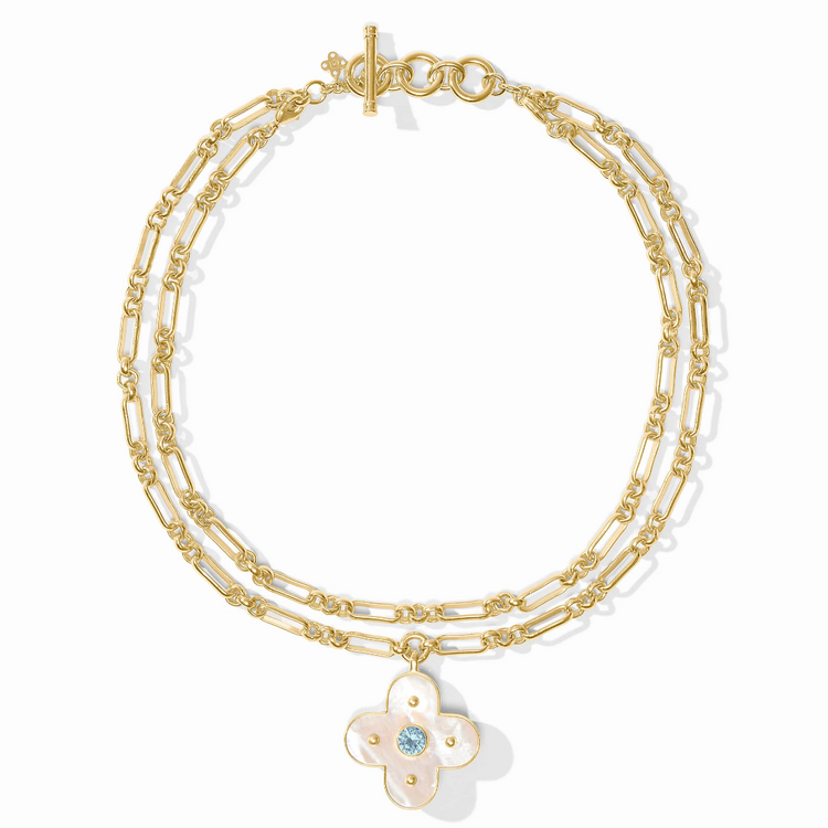Julie Vos Julie Vos Colette Statement Necklace Chalcedony Blue