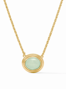 Julie Vos Julie Vos Portofino Solitare Neckalce Aqua Jade