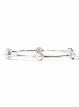 Julie Vos Julie Vos Silver Milano Luxe Bangle Pearl