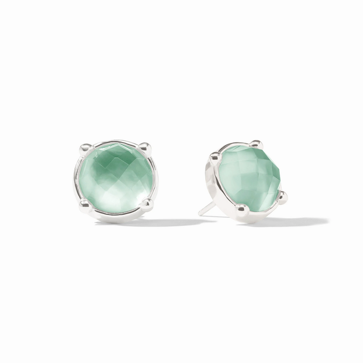 Julie Vos Julie Vos Silver Honey Stud Aquamarine Blue