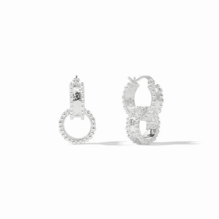 Julie Vos Julie Vos Silver Marbella 2 in 1 Earring