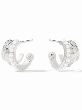 Julie Vos Julie Vos Silver Hydra Triple Hoop Pearl