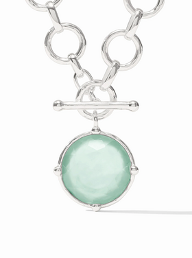 Julie Vos Julie Vos Silver Honeybee Statement Necklace Aquamarine Blue