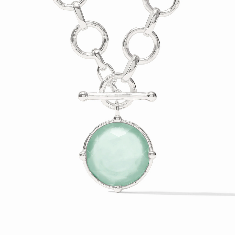 Julie Vos Julie Vos Silver Honeybee Statement Necklace Aquamarine Blue