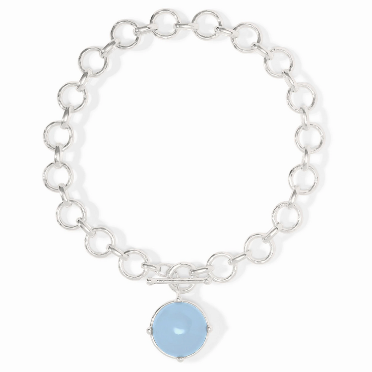 Julie Vos Julie Vos Silver Honeybee Statement Necklace Aquamarine Blue