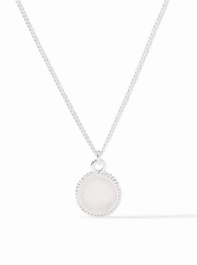 Julie Vos Julie Vos Silver Fleur de Lis Solitaire Necklace Clear Crystal