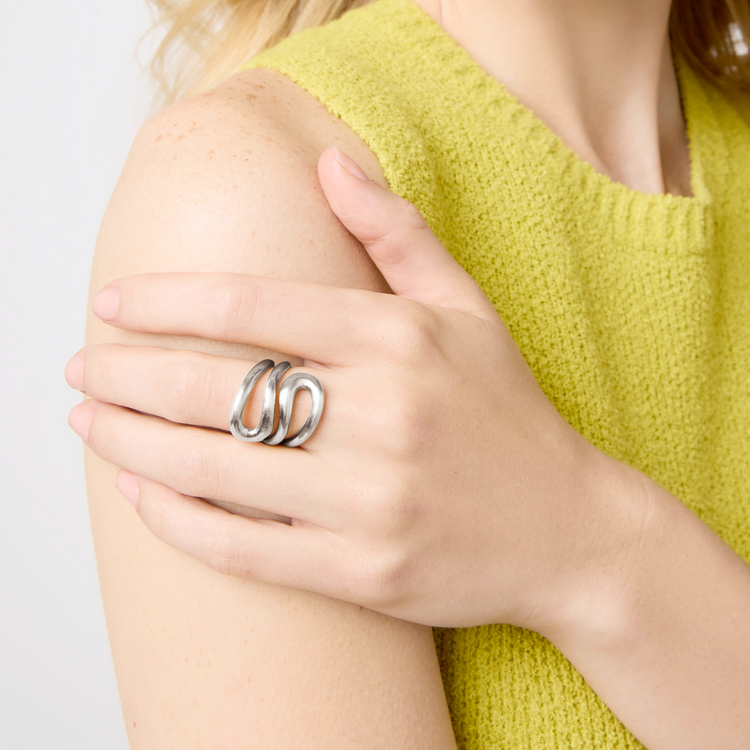 Julie Vos Julie Vos Silver Wave Wrap Ring OS