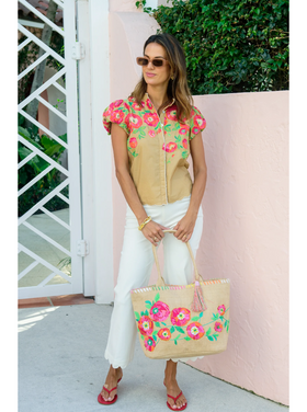 Elizabeth James Elizabeth James Raffia Tote