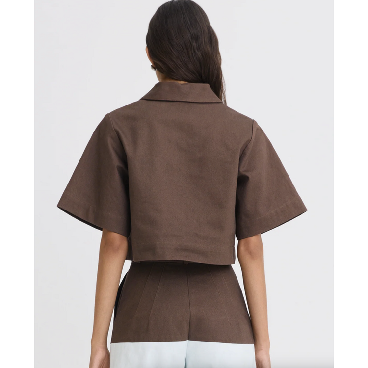 Matthew Bruch Matthew Bruch Denim Popover Top