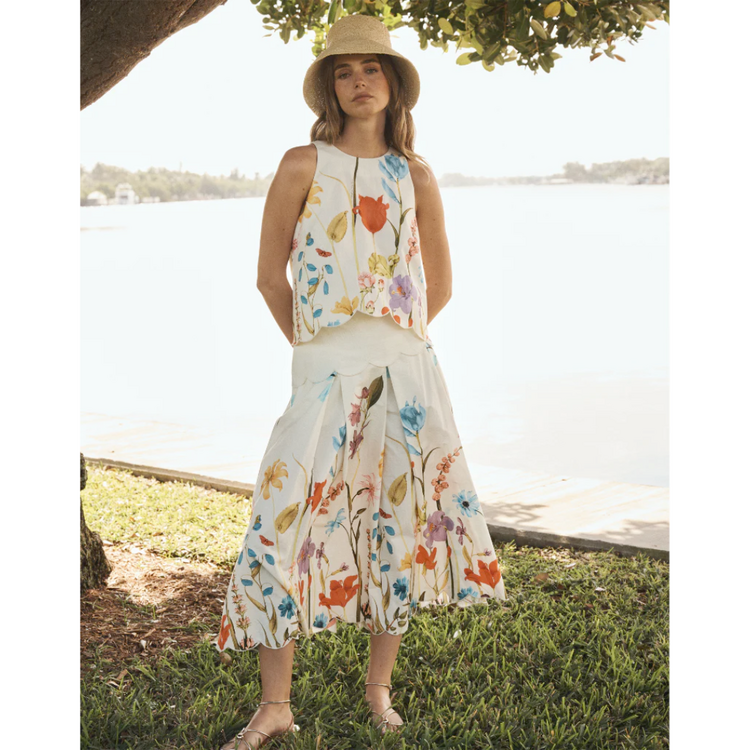 mestiza Mestiza Sonata Scallop Midi Skirt