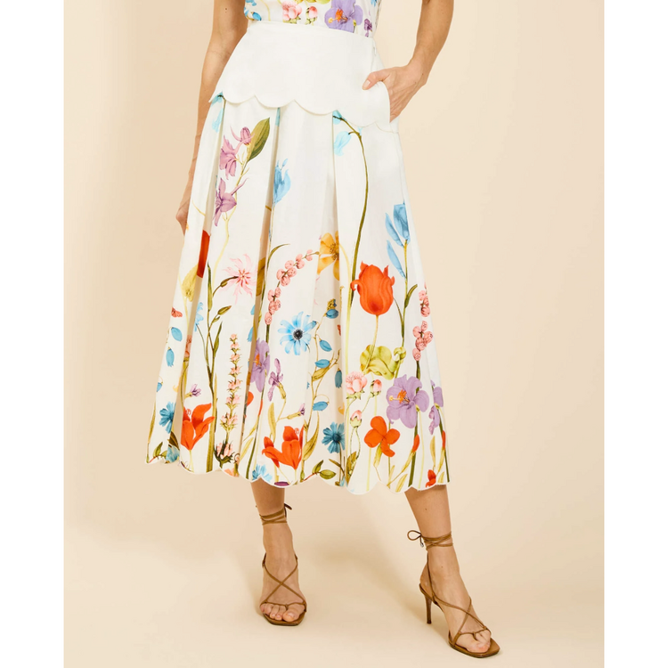 mestiza Mestiza Sonata Scallop Midi Skirt