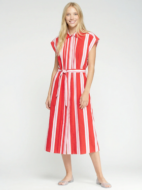 Vilagallo Vilagallo Striped Midi Dress