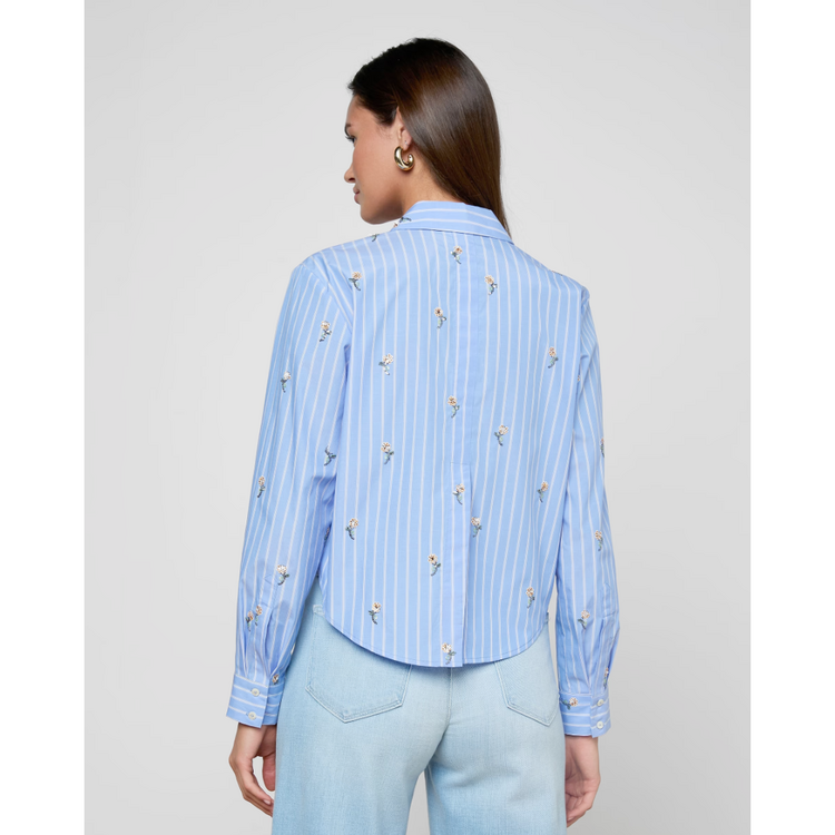 L'AGENCE L'agence Cosette Crop Hi Low Shirt