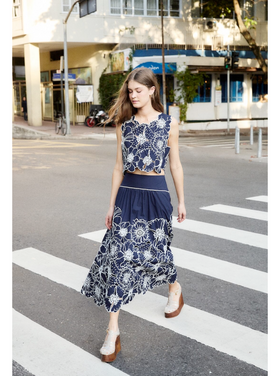 Farm Rio Farm Rio Flowers Richelieu Skirt