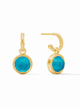 Julie Vos Julie Vos Fleir de Lis Hoop and Charm London Blue