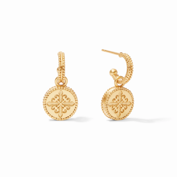 Julie Vos Julie Vos Fleir de Lis Hoop and Charm London Blue