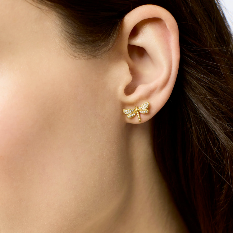 Julie Vos Julie Vos Dragonfly Pave Stud