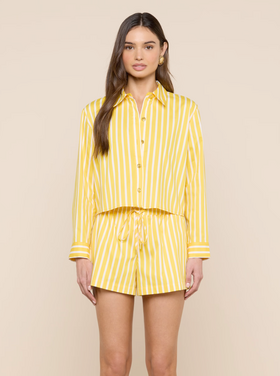 L'AGENCE L'agence Cosette Crop Shirt