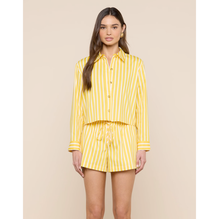 L'AGENCE L'agence Cosette Crop Shirt