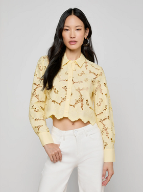 L'AGENCE L'agence Seychelle  Cropped Shirt