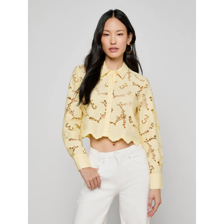 L'AGENCE L'agence Seychelle  Cropped Shirt