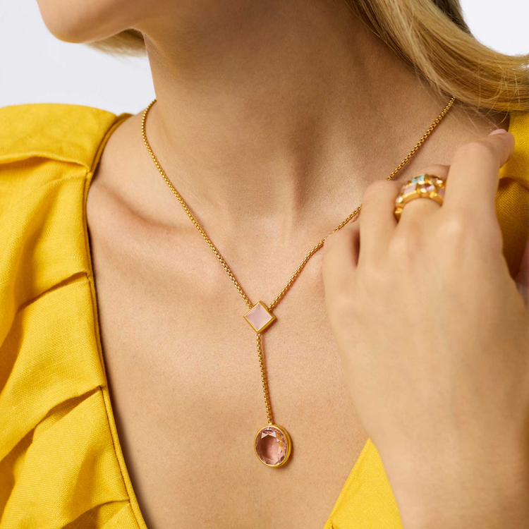 Julie Vos Julie Vos Jolie Lariat Neckalce Rose
