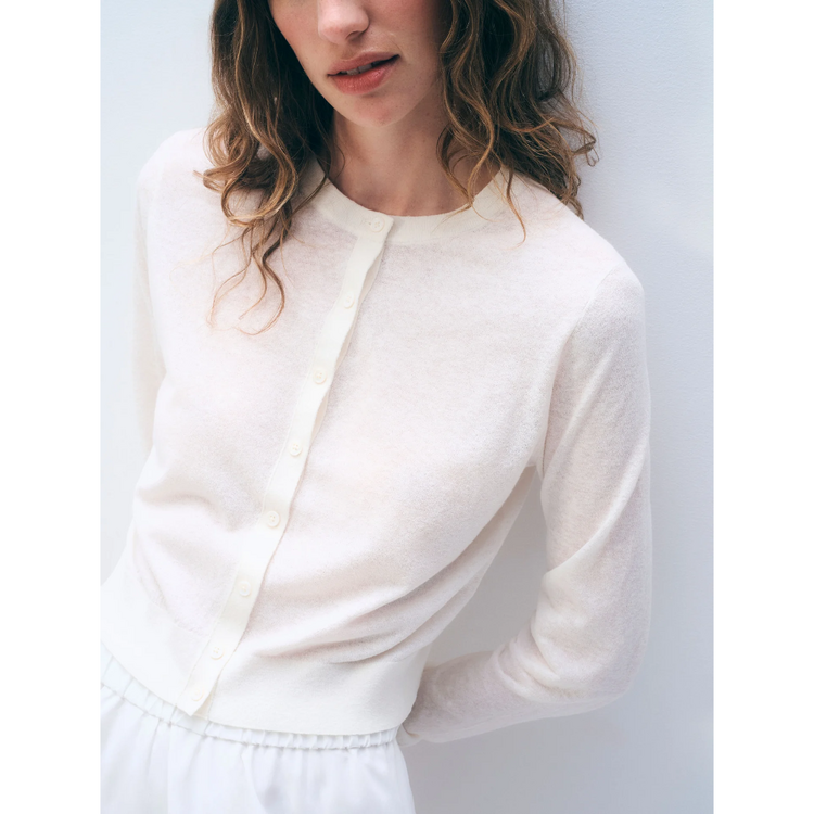 White + Warren White + Warren Linen Blend Cardigan