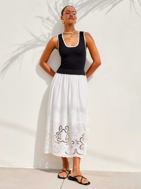 Fifteen Twenty Fifteen Twenty Alicia Contrast Midi