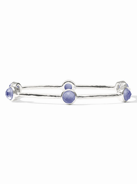 Julie Vos Julie Vos Silver Milano Luxe Bangle Tanzanite Blue M