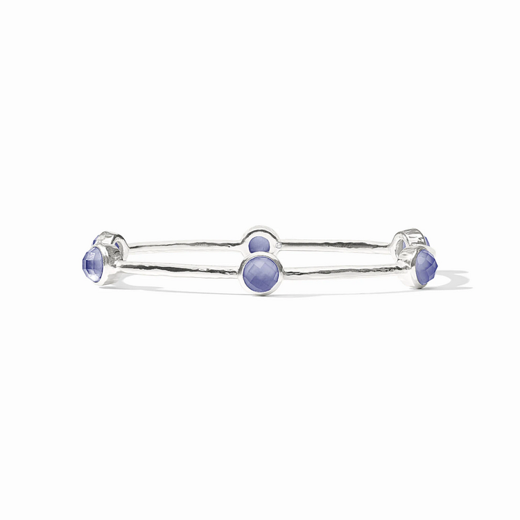 Julie Vos Julie Vos Silver Milano Luxe Bangle Tanzanite Blue M