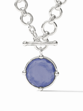 Julie Vos Julie Vos Silver Honeybee Demi Necklace Tanzanite Blue
