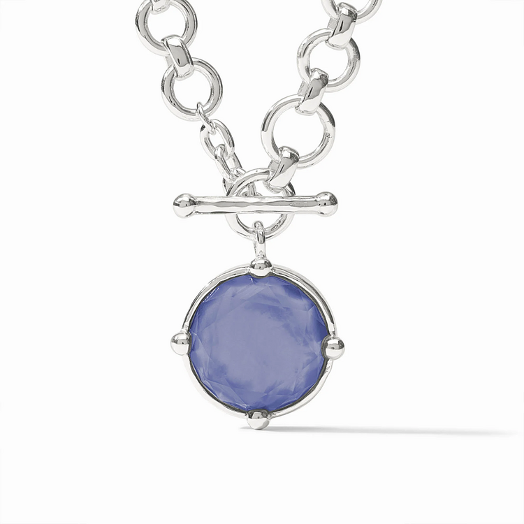 Julie Vos Julie Vos Silver Honeybee Demi Necklace Tanzanite Blue
